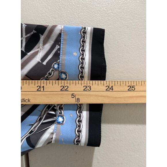 Chico's Shirt Blouse Women's Size 20/22 Blue Compass Zodiac Prague Astronomical - Picture 8 of 12